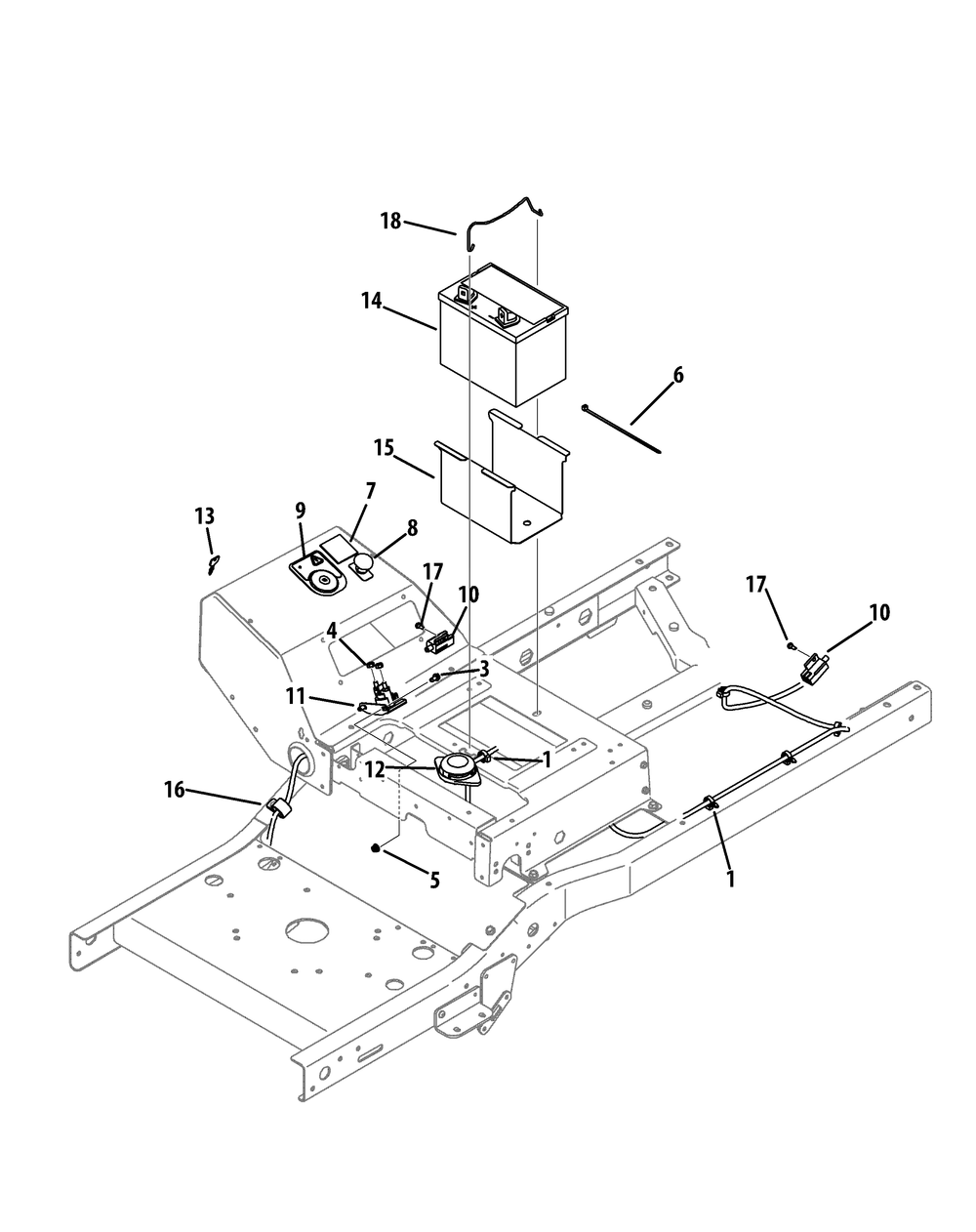 Electrical Diagram and Parts List for Z-FORCES60 (17AI5GHD-17AI5GHD010)(2012) Cub Cadet Lawn Tractor